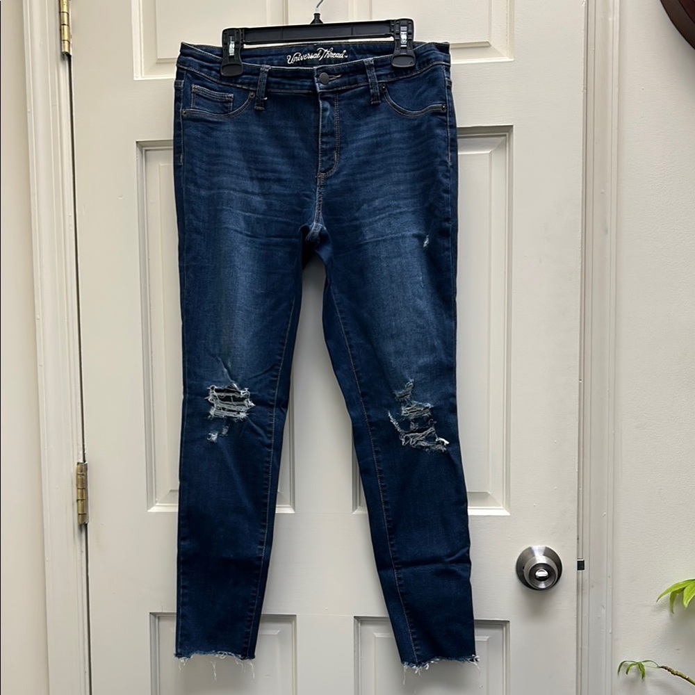 Distressed Blue Jeans